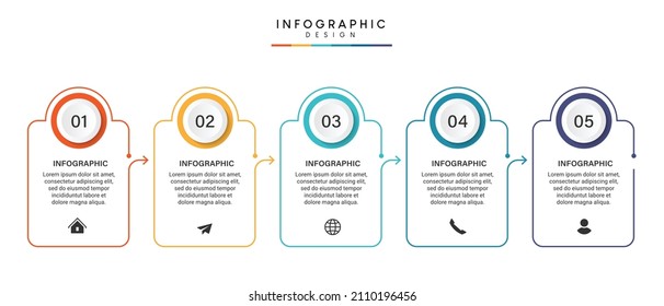 Steps business timeline process infographic template design with icons