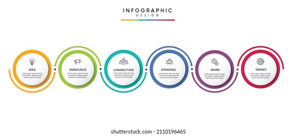 Steps business timeline process infographic template design with icons