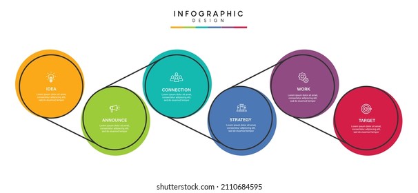 Steps business timeline process infographic template design with icons