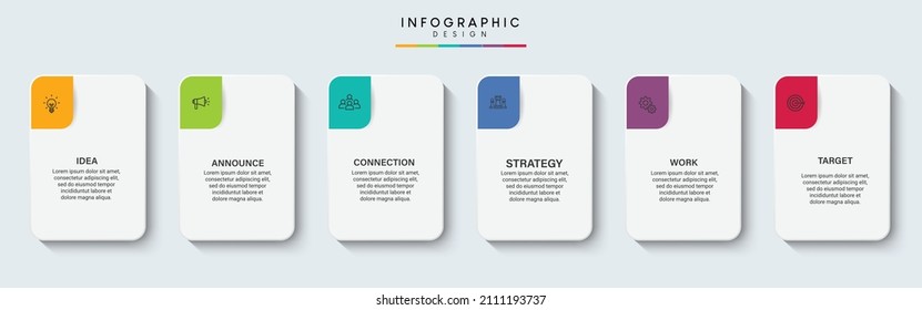 Steps business timeline process infographic template design with icons