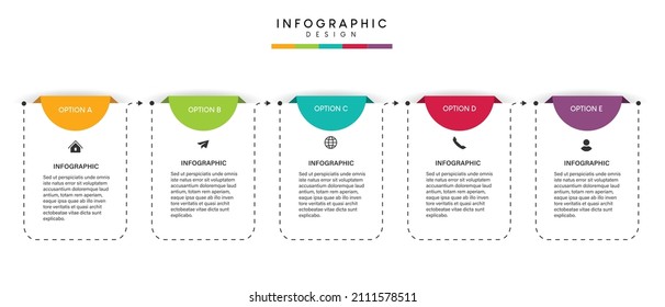 Steps business timeline process infographic template design with icons