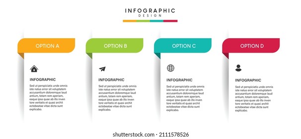 Steps business timeline process infographic template design with icons