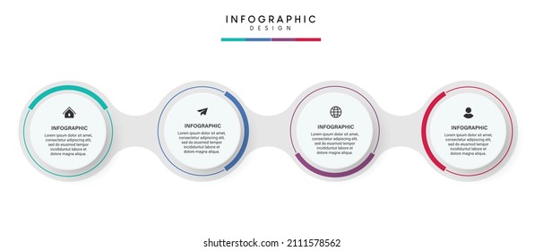 Steps business timeline process infographic template design with icons