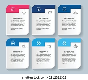 Pasa por el diseño de plantillas de infografía de procesos de línea de tiempo de negocios con iconos