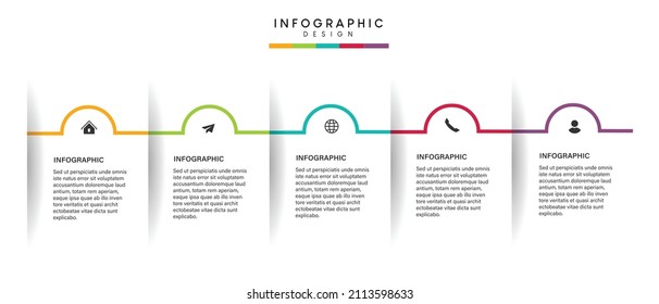 Steps business timeline process infographic template design with icons