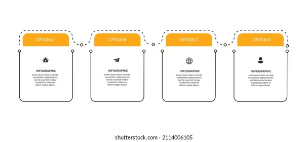 Steps business timeline process infographic template design with icons