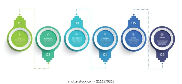 Steps business timeline process infographic template design with icons