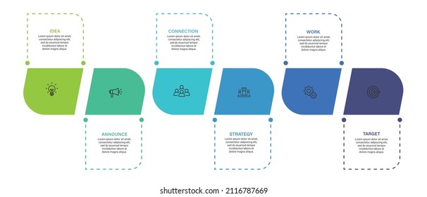Steps business timeline process infographic template design with icons