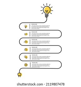 Steps business timeline process infographic template design with icons