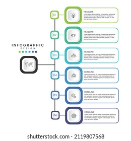 Steps business timeline process infographic template design with icons