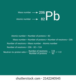 the steps in calculating the neutron-to-proton ratio for lead-206