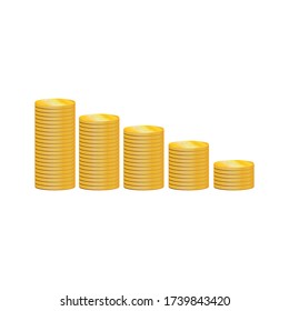 steps with coins, reach the top, victory, vector illustration
