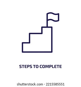 steps to complete icon from education collection. Thin linear steps to complete, circle, progress outline icon isolated on white background. Line vector steps to complete sign, symbol for web and 