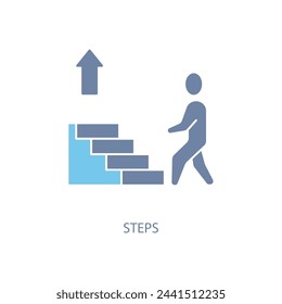 icono de línea de concepto de pasos. Ilustración de elemento simple. pasos concepto esquema símbolo diseño.