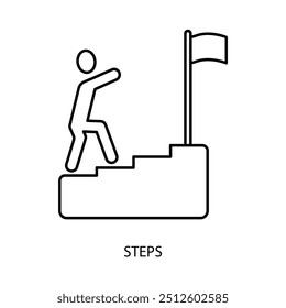 steps concept line icon. Simple element illustration. steps concept outline symbol design.