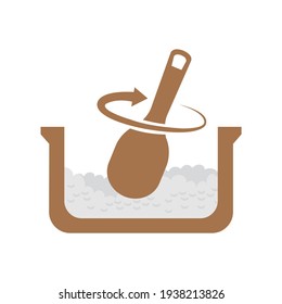 Schritte zum Kochen von Reis: Reis umrühren