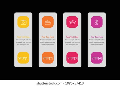 Steps design for business info-graphics vector image 4