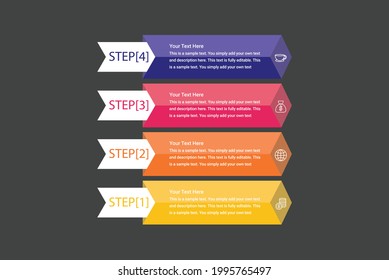 Steps design for business info-graphics vector image 4