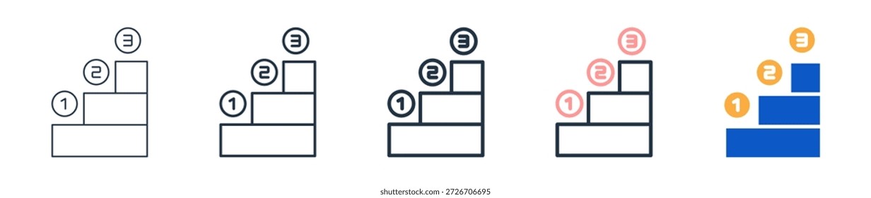 Steps different style icons set vector illustration.