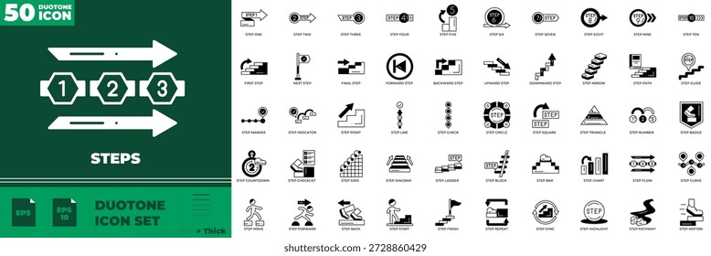 Schritte Duotone Editable Icons Set