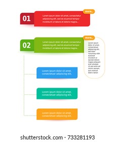 Steps elements for web interface. Infograph vector element. Infographic abstract template.