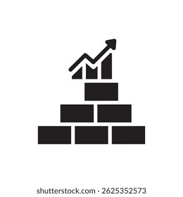 Steps Forming Pyramid with Graph Top for Business Growth and Strategy