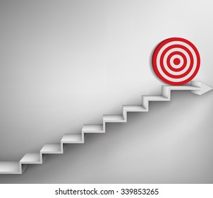 Steps with goal target business concept