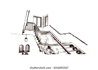 Steps, Hand drawn sketch illustration in vector.
