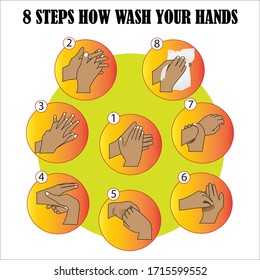 steps of hand wash vector icon logo symbol, template