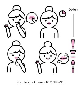 Steps how to use lips mask.cute style.