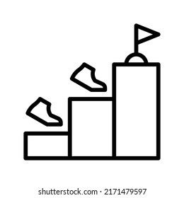 Icono de pasos. Diseño De Estilo De Arte De Línea Aislado En Fondo Blanco