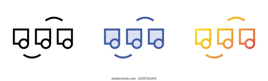 steps icon. Linear, Blue Fill and Gradient Style Design Isolated On White Background