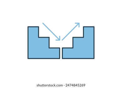 Steps icon. icon related to action plan. suitable for web site, app, user interfaces, printable etc. flat line icon style. simple vector design editable