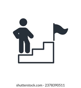 steps icon. vector.Editable stroke.linear style sign for use web design,logo.Symbol illustration.