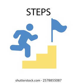 steps icon. vector.Editable stroke.linear style sign for use web design,logo.Symbol illustration.