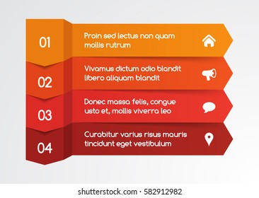 Steps infographic banner with arrows. Template for diagram, graph, presentation, chart, number options, workflow layout, web design. Business concept with 4 steps. Abstract background.