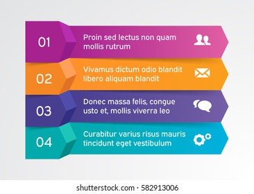 Steps infographic banner with arrows. Template for diagram, graph, presentation, chart, number options, workflow layout, web design. Business concept with 4 steps. Abstract background.