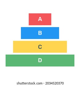 A steps infographic icon in flat design