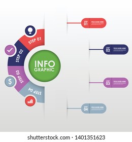 Steps infographic illustration template vector