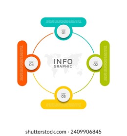 Pasos infográficos diseño de elementos de color empresariales