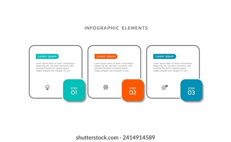 Steps infographics business colorful elements design