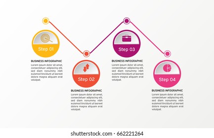 Steps infographics - can illustrate a strategy, workflow or team work.
