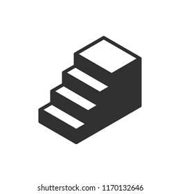 steps. isometric monochrome icon