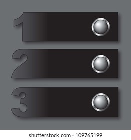 Steps labels over black background vector illustration