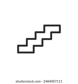 Schritte, lineares Stilsymbol. Treppendarstellung. Bearbeitbare Strichbreite.