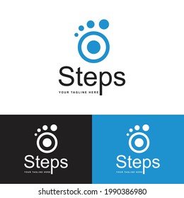 Steps Logo Design Template With Leg.