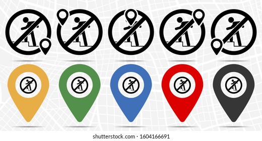 Steps man icon in location set. Simple glyph, flat illustration element of universal theme icons