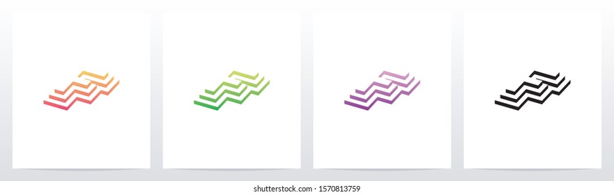 Steps On Letter Logo Design F