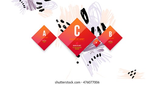 Pasos y opciones, plantilla abstracta con elementos de acuarela para diseños y fondos empresariales. Todos los elementos acuarelas son monocromos y de fácil recolección.