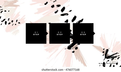 Schritte und Optionen, abstrakte Vorlage mit Aquarellelementen für Geschäftsdesigns und Hintergründe. Alle Aquarelle-Elemente sind einfarbig und leicht zu reformieren.